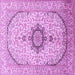 Square Medallion Purple Traditional Rug, tr370pur