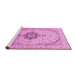 Sideview of Machine Washable Medallion Pink Traditional Rug, wshtr370pnk