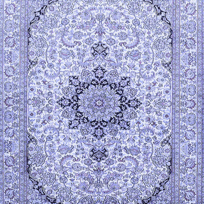 Machine Washable Medallion Blue Traditional Rug, wshtr370blu