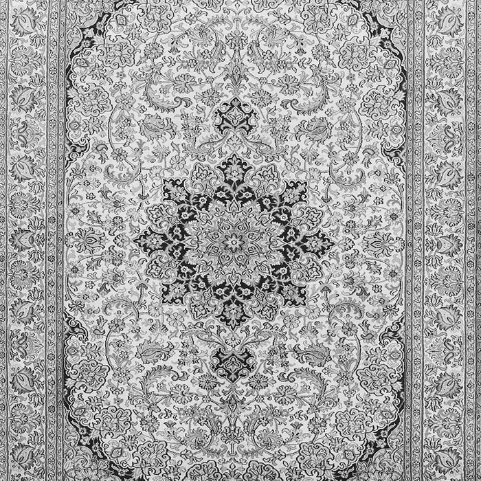 Serging Thickness of Machine Washable Medallion Gray Traditional Rug, wshtr370gry