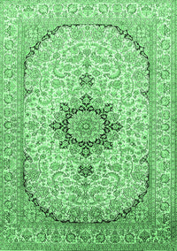 Medallion Emerald Green Traditional Rug, tr370emgrn