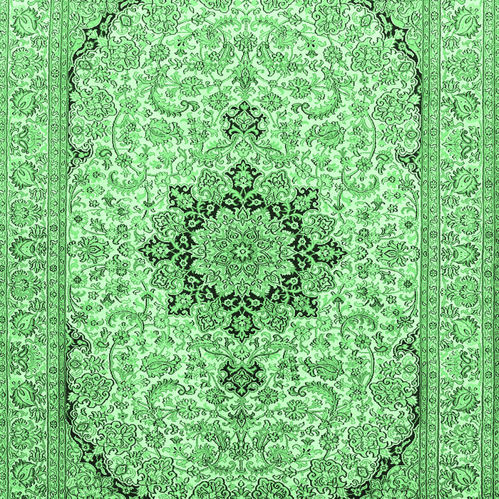 Medallion Emerald Green Traditional Rug, tr370emgrn