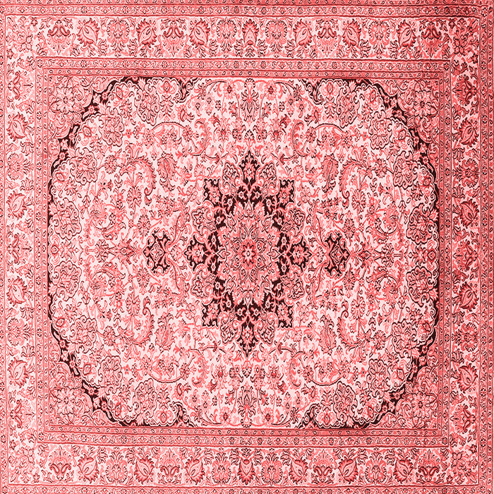 Machine Washable Medallion Red Traditional Rug, wshtr370red