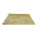 Sideview of Machine Washable Traditional Caramel Brown Rug, wshtr3710