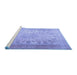 Sideview of Machine Washable Persian Blue Traditional Rug, wshtr3710blu