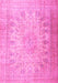 Machine Washable Persian Pink Traditional Rug, wshtr3710pnk