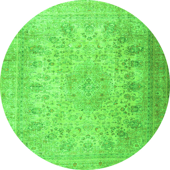 Square Persian Green Traditional Rug, tr3710grn