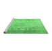 Sideview of Machine Washable Persian Emerald Green Traditional Area Rugs, wshtr3710emgrn