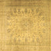 Square Persian Brown Traditional Rug, tr3710brn