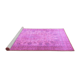 Sideview of Machine Washable Persian Purple Traditional Area Rugs, wshtr3710pur
