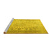 Sideview of Machine Washable Persian Yellow Traditional Rug, wshtr3710yw