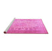 Sideview of Machine Washable Persian Pink Traditional Rug, wshtr3710pnk