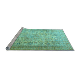 Sideview of Machine Washable Persian Light Blue Traditional Rug, wshtr3710lblu