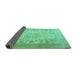 Sideview of Persian Turquoise Traditional Rug, tr3710turq