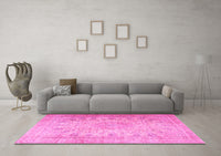 Machine Washable Persian Pink Traditional Rug, wshtr3710pnk