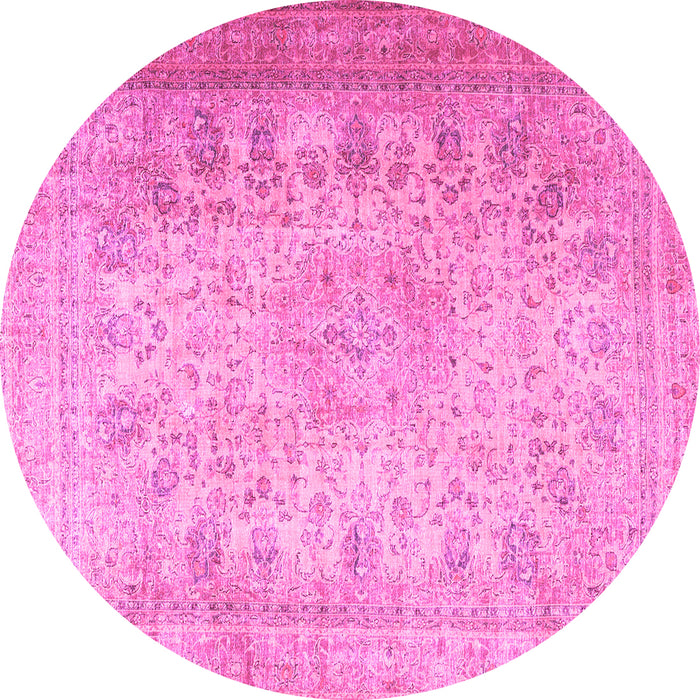 Round Persian Pink Traditional Rug, tr3710pnk
