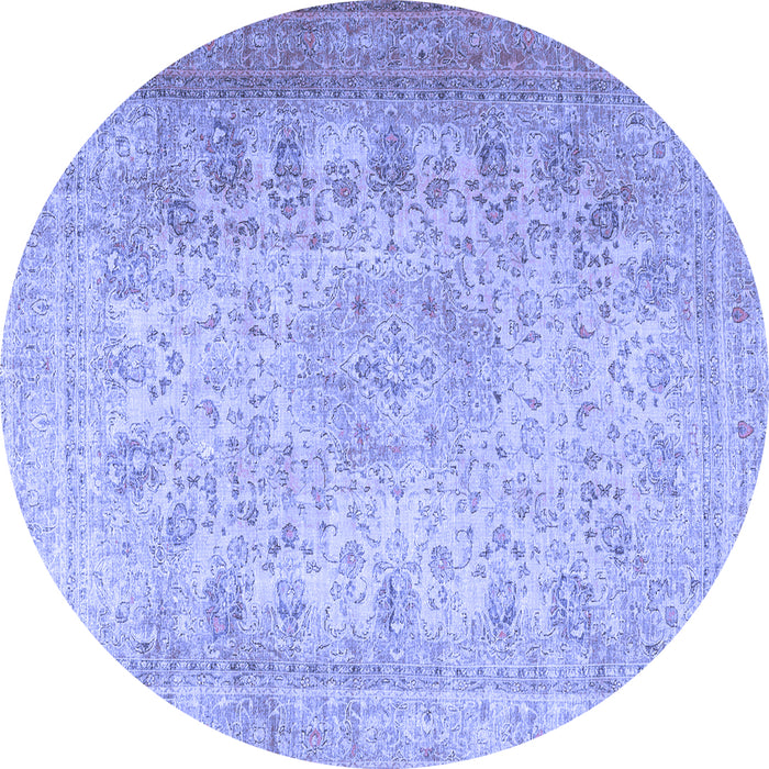 Round Persian Blue Traditional Rug, tr3710blu