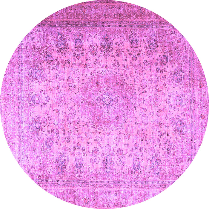 Round Persian Purple Traditional Rug, tr3710pur