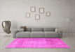 Machine Washable Persian Pink Traditional Rug in a Living Room, wshtr3711pnk