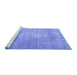 Sideview of Machine Washable Persian Blue Traditional Rug, wshtr3711blu