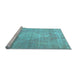 Sideview of Machine Washable Persian Light Blue Traditional Rug, wshtr3711lblu