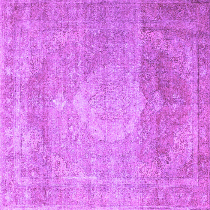 Square Machine Washable Persian Purple Traditional Area Rugs, wshtr3711pur
