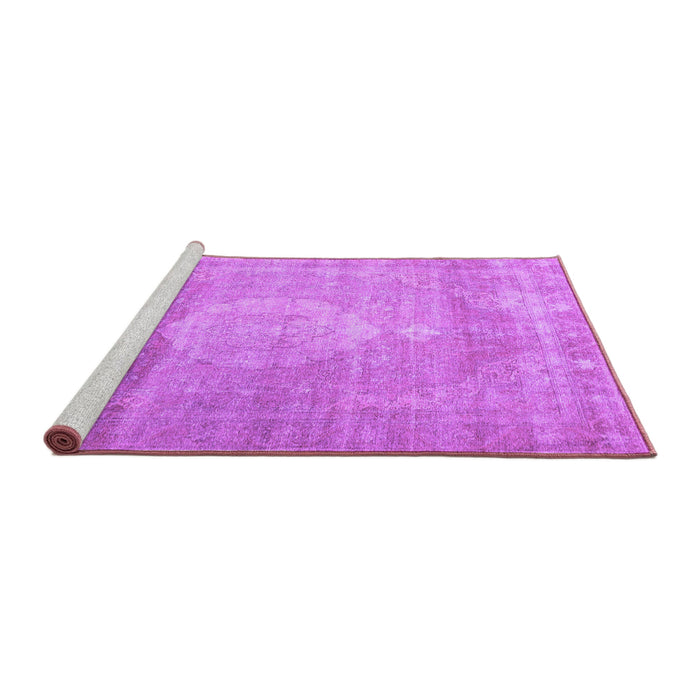 Sideview of Machine Washable Persian Purple Traditional Area Rugs, wshtr3711pur