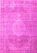 Machine Washable Persian Pink Traditional Rug, wshtr3711pnk