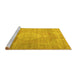 Sideview of Machine Washable Persian Yellow Traditional Rug, wshtr3711yw