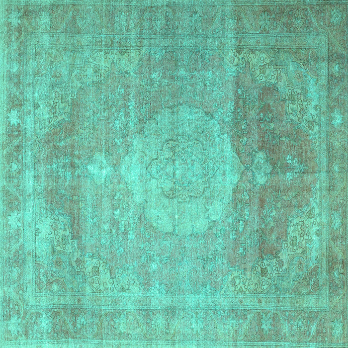 Square Persian Turquoise Traditional Rug, tr3711turq