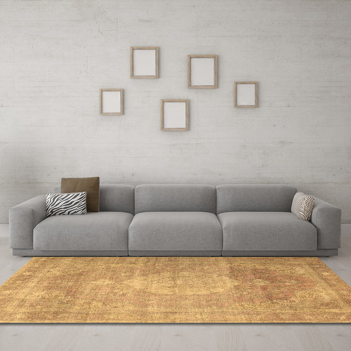 Machine Washable Persian Brown Traditional Rug in a Living Room,, wshtr3711brn