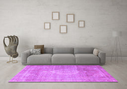 Machine Washable Persian Purple Traditional Area Rugs in a Living Room, wshtr3711pur