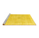 Sideview of Machine Washable Persian Yellow Traditional Rug, wshtr3712yw