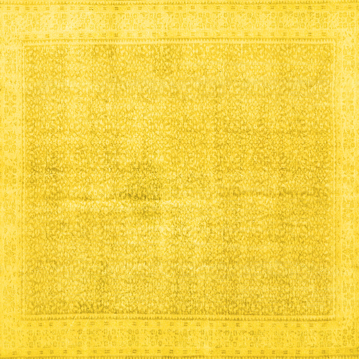 Square Persian Yellow Traditional Rug, tr3712yw