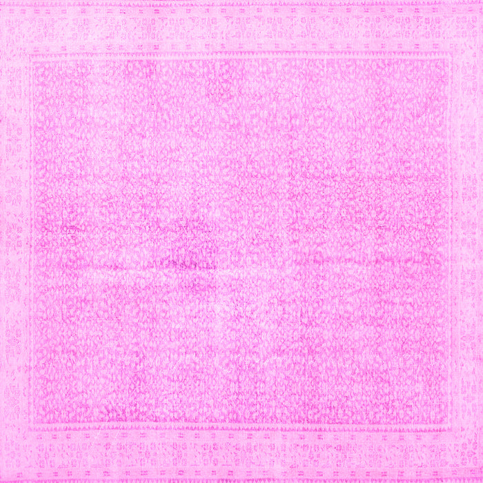 Square Machine Washable Persian Pink Traditional Rug, wshtr3712pnk