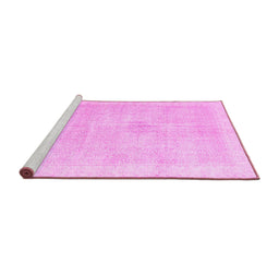 Sideview of Machine Washable Persian Pink Traditional Rug, wshtr3712pnk