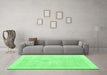 Machine Washable Persian Emerald Green Traditional Area Rugs in a Living Room,, wshtr3712emgrn