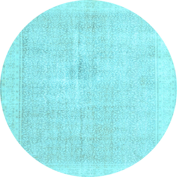 Round Persian Light Blue Traditional Rug, tr3712lblu