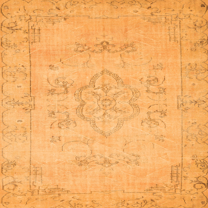 Serging Thickness of Persian Orange Traditional Rug, tr3713org