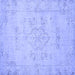 Square Persian Blue Traditional Rug, tr3713blu