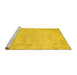 Sideview of Machine Washable Persian Yellow Traditional Rug, wshtr3713yw