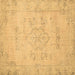Square Persian Brown Traditional Rug, tr3713brn