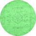 Round Persian Emerald Green Traditional Rug, tr3713emgrn