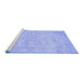 Sideview of Machine Washable Persian Blue Traditional Rug, wshtr3713blu