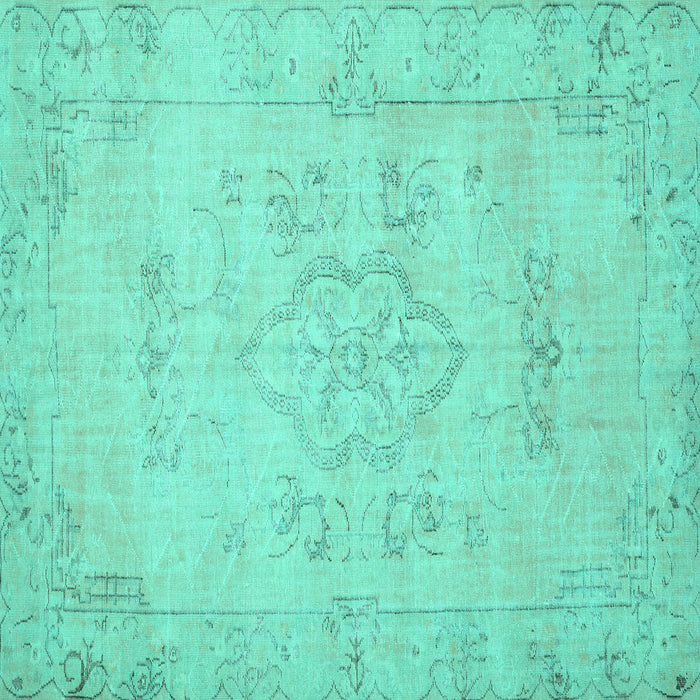 Square Persian Turquoise Traditional Rug, tr3713turq