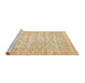 Sideview of Machine Washable Traditional Brown Gold Rug, wshtr3714