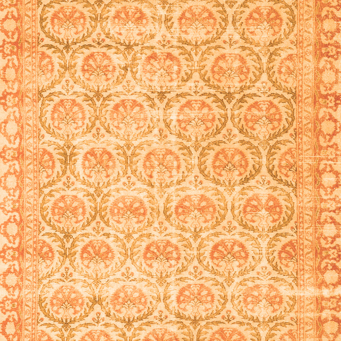 Serging Thickness of Machine Washable Persian Orange Traditional Area Rugs, wshtr3714org
