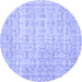 Round Persian Blue Traditional Rug, tr3714blu