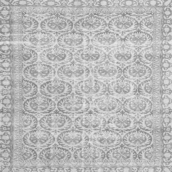 Round Machine Washable Persian Gray Traditional Rug, wshtr3714gry