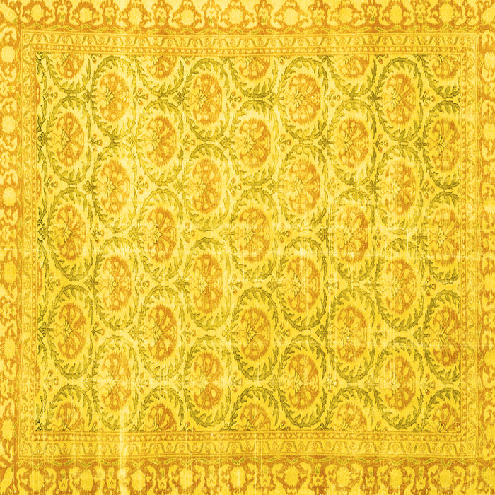 Square Persian Yellow Traditional Rug, tr3714yw